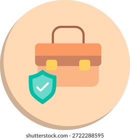 Flachkreissymbol für Aktenkoffer