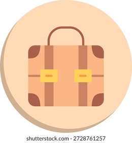 Icono de estilo de círculo plano de maletín