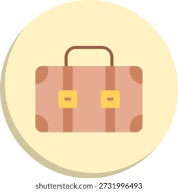 Icono de estilo de círculo plano de maletín