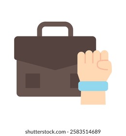 Briefcase flat color icon, mini, small illustration. use for modern concept, print, UI, UX kit, web and app development. Vector EPS 10, related to industrial, business, finance, investment.