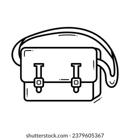 Briefcase flat design outline. Vector illustration