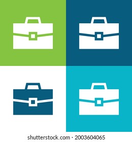Briefcase Flat four color minimal icon set