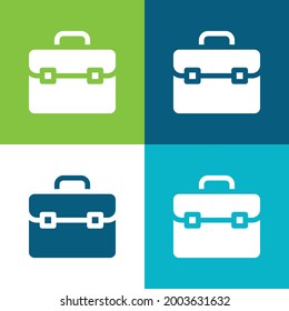 Maletín plano de cuatro colores conjunto de iconos mínimo