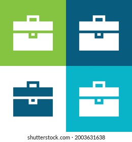 Briefcase Flat four color minimal icon set