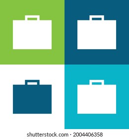 Briefcase Flat four color minimal icon set