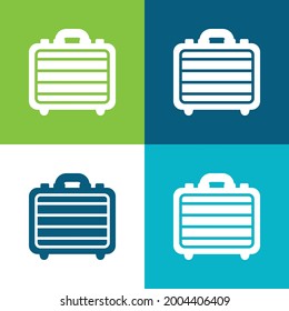 Briefcase Flat four color minimal icon set