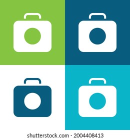 Briefcase Flat four color minimal icon set