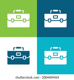 Briefcase Flat four color minimal icon set