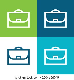 Briefcase Flat four color minimal icon set