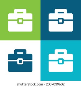 Briefcase Flat four color minimal icon set