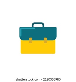 Briefcase Flat Icon - Back to School Icon Vector illustration.