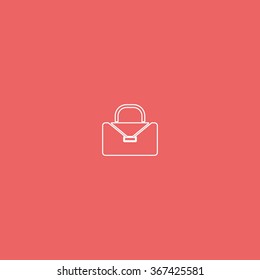 Briefcase flat icon. Bag illustration.