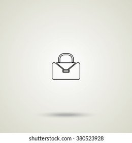 Briefcase flat icon. Bag illustration.