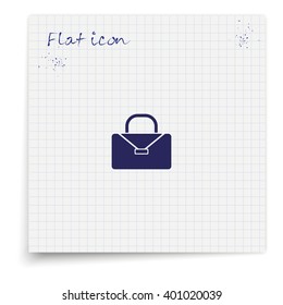 Briefcase flat icon. Bag illustration.