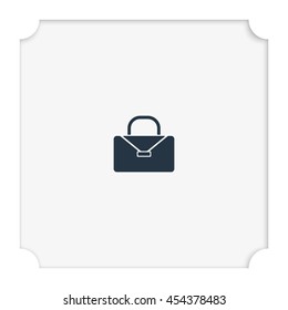Briefcase flat icon. Bag illustration.