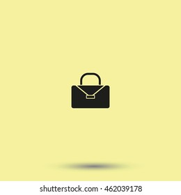 Briefcase flat icon. Bag illustration.