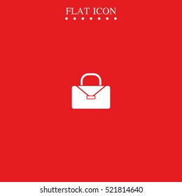 Briefcase flat icon. Bag illustration.