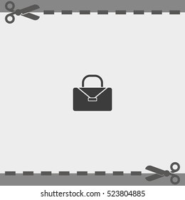 Briefcase flat icon. Bag illustration.
