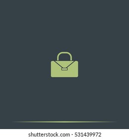 Briefcase flat icon. Bag illustration.
