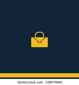 Briefcase flat icon. Bag illustration.