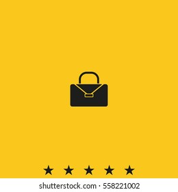 Briefcase flat icon. Bag illustration.