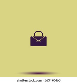 Briefcase flat icon. Bag illustration.