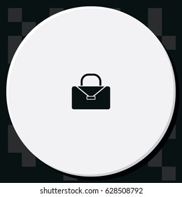 Briefcase flat icon. Bag illustration.