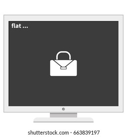 Briefcase flat icon. Bag illustration.