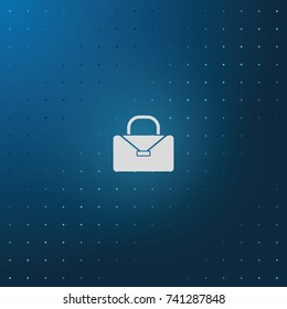 Briefcase flat icon. Bag illustration.