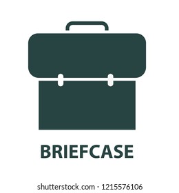 Briefcase flat icon isolated on white background. Vector illustration. Job icon.