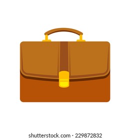 Briefcase flat icon isolated on white background. Vector illustration