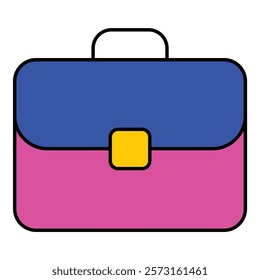 Briefcase Flat Icon Isolated On White Background