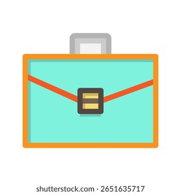Briefcase Flat Icon. Suitable for use in Software and Device Icon Design. Vector Illustration.