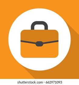 Briefcase Flat Icon Symbol. Premium Quality Isolated Suitcase Element In Trendy Style.