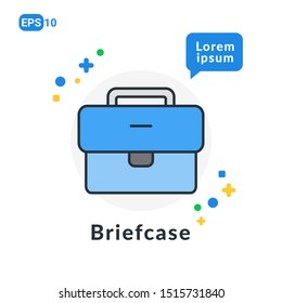 Briefcase Flat icon. Used For web, logo, mobile app, User Interface and Infographic