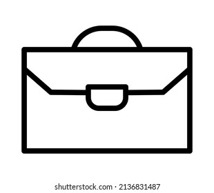 Briefcase flat line icon. Suitcase, Business bag. Outline sign for mobile concept and web design, store.