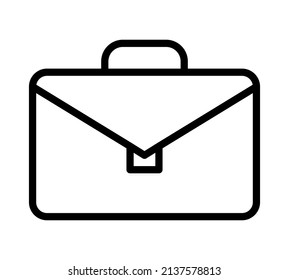 Icono de línea plana de maletín. Maleta, bolsa de negocios. Símbolo de esquema para concepto móvil y diseño web, tienda.