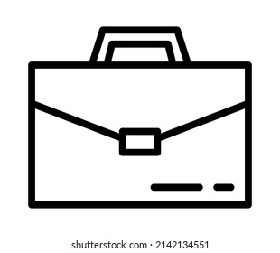 Icono de línea plana de maletín. Maleta, bolsa de negocios. Símbolo de esquema para concepto móvil y diseño web, tienda.