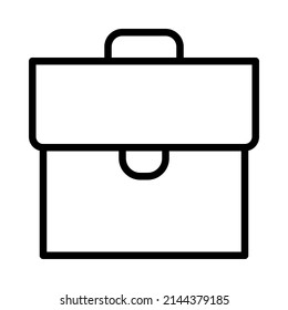 Briefcase flat line icon. Suitcase, Business bag. Outline sign for mobile concept and web design, store.
