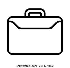 Briefcase flat line icon. Suitcase, Business bag. Outline sign for mobile concept and web design, store.