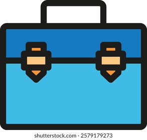 A briefcase is a flat, rectangular container used to carry documents, laptops, and other business essentials. It often features a handle and a lock for security and portability.