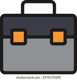 A briefcase is a flat, rectangular container used to carry documents, laptops, and other business essentials. It often features a handle and a lock for security and portability.