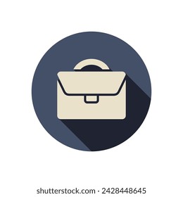 Briefcase flat style vector icon. Business case icon.