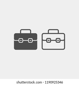 Briefcase flat vector icon. School bag flat vector icon