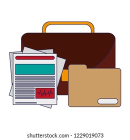 Briefcase and folder with graphs