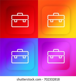 Briefcase four color gradient app icon set