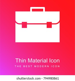 Briefcase frontal view red and pink gradient material white icon minimal design