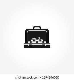 briefcase full of money icon. isolated design element