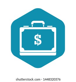 Briefcase full of money icon. Simple illustration of briefcase full of money vector icon for web