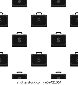 Briefcase full of money pattern seamless flat style for web vector illustration
